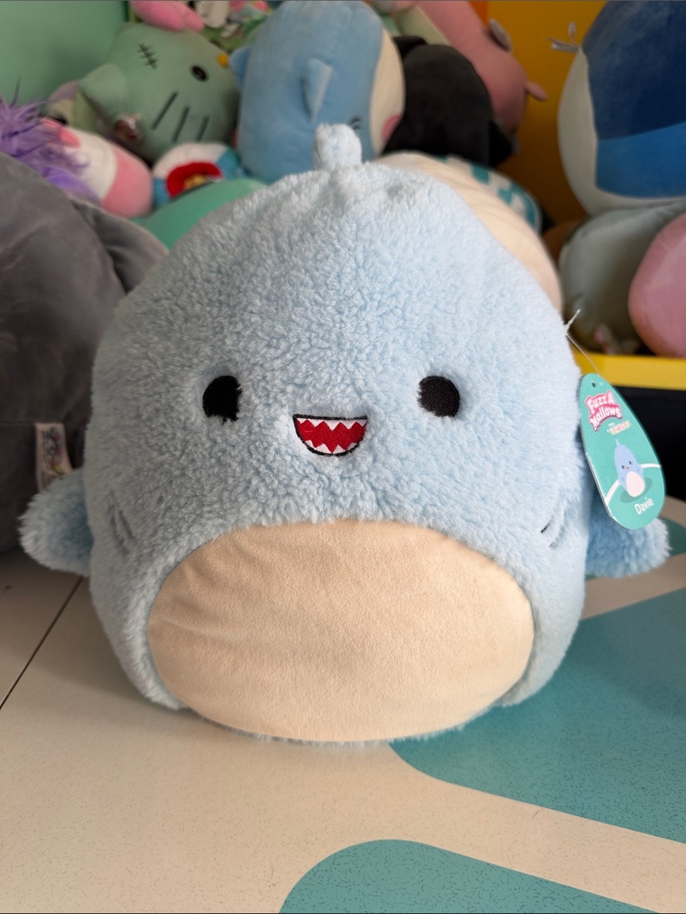 12” Davie the Shark Fuzz A Mallows Squishmallow NWT